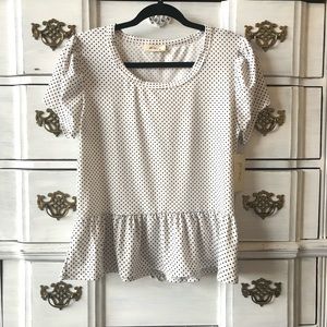 pinc Short Sleeve Black And White Polka Do…